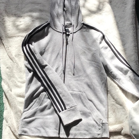 Adidas zip up gray hoodie Medium - Picture 1 of 5